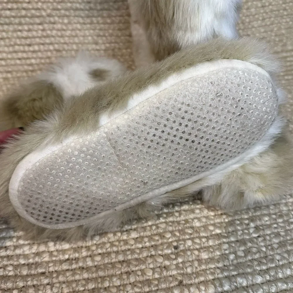 Restoration Hardware faux fur bootie slippers size 1-3